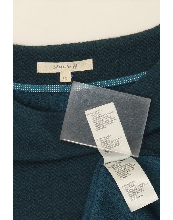 WHITE STUFF Abito tubino da donna UK 10 Piccolo poliestere Chevron blu navy