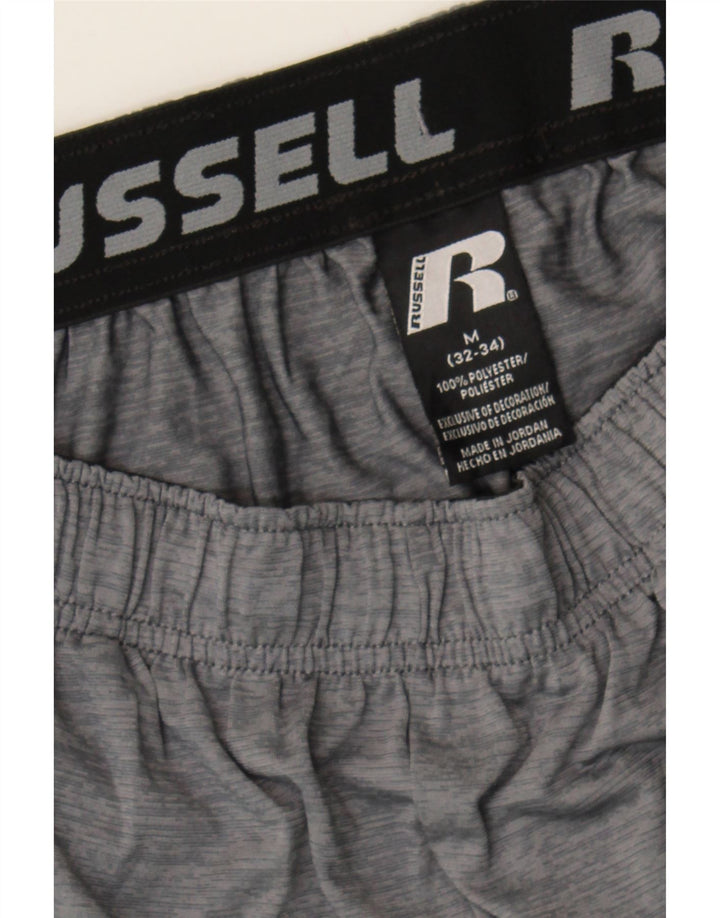 RUSSELL ATHLETIC Mens Sport Shorts Medium  Grey Flecked Polyester Vintage Russell Athletic and Second-Hand Russell Athletic from Messina Hembry 