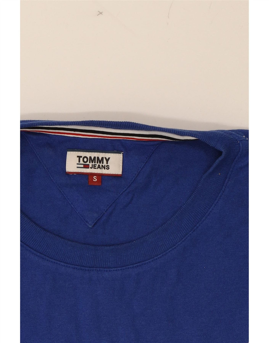 TOMMY HILFIGER Mens Graphic T-Shirt Top Small Blue Cotton Vintage Tommy Hilfiger and Second-Hand Tommy Hilfiger from Messina Hembry 