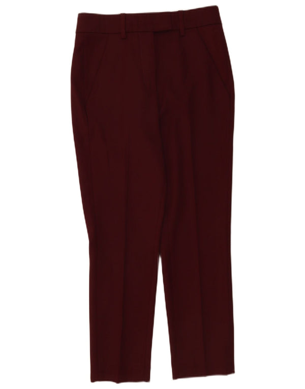 Dondup Pantaloni da Abito Slim a Vita Alta da Donna IT 38 XS W26 L25 Bordeaux Lana