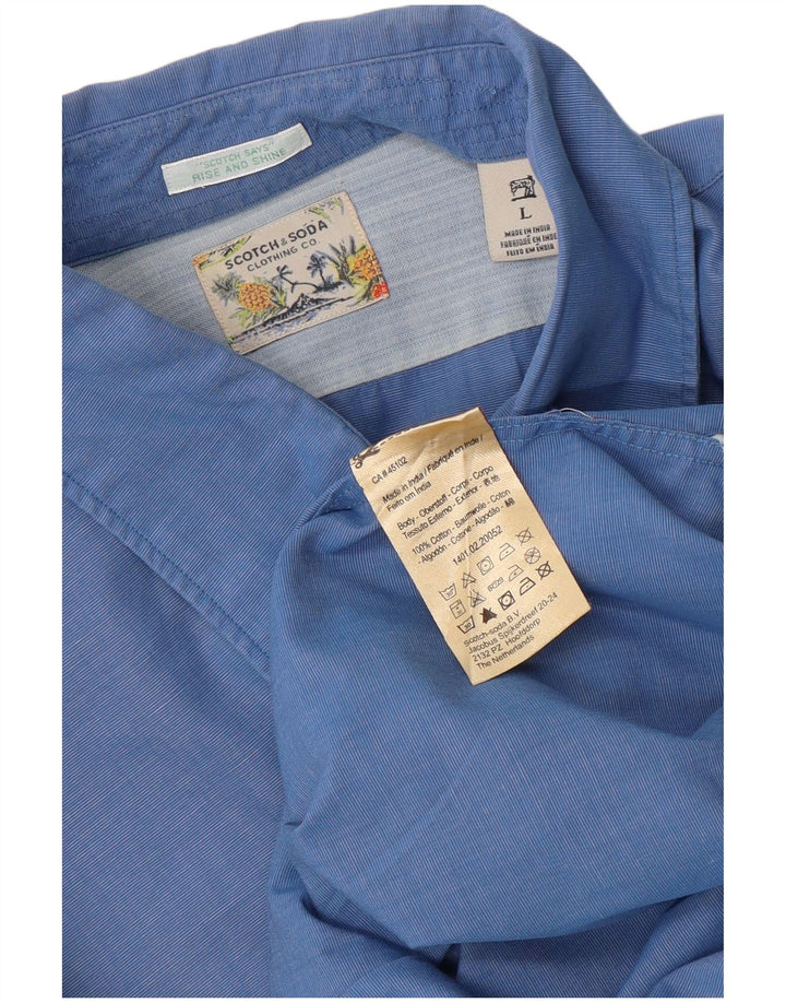 Camicia da uomo Scotch & Soda grande in cotone blu