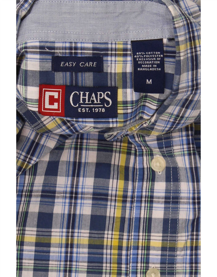 Camicia Chaps da uomo Easy Care in cotone a quadri blu medio