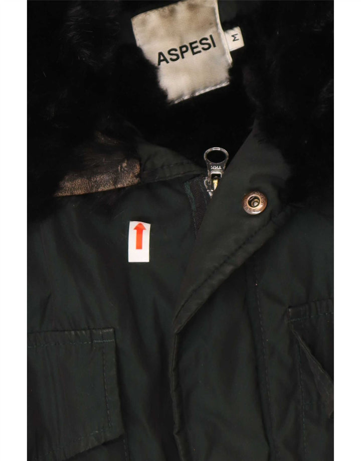 Giacca militare da uomo Aspesi UK 38 Poliestere color block verde medio