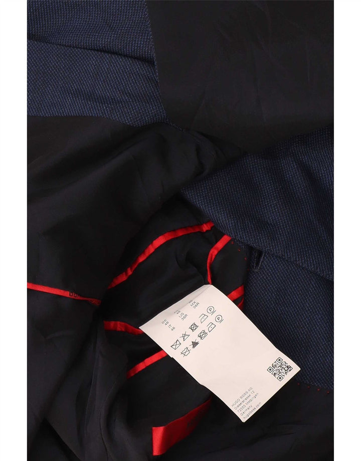 Giacca blazer da uomo a 2 bottoni Hugo Boss EU 46 piccola lana vergine blu navy