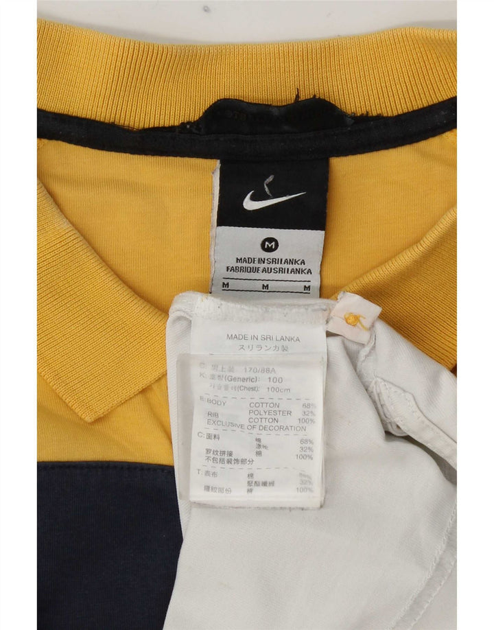 Polo grafica da uomo Nike in cotone color block giallo medio