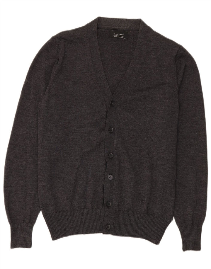 Maglione cardigan da uomo Zara grigio medio