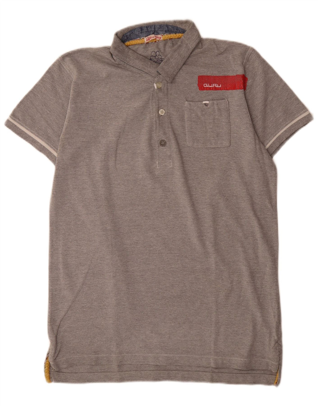 Polo da uomo Guru grande in cotone grigio
