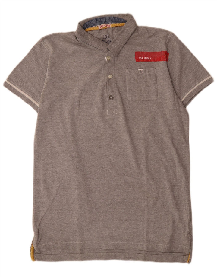 Polo da uomo Guru grande in cotone grigio