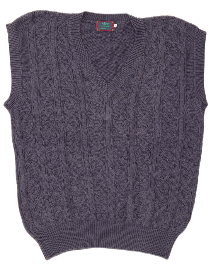 Canottiera vintage da uomo, canotta grande in cotone blu navy