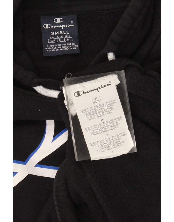 Maglione con cappuccio grafico da uomo Champion piccolo in cotone nero