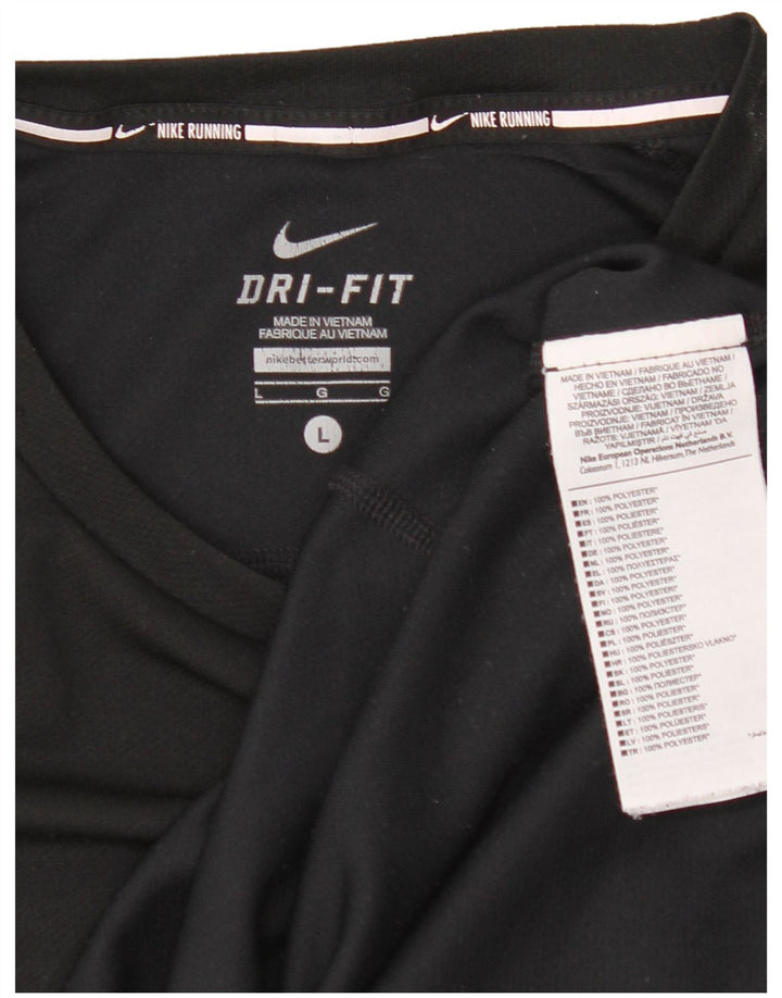 T-shirt Nike Dri Fit da uomo, grande, in poliestere nero