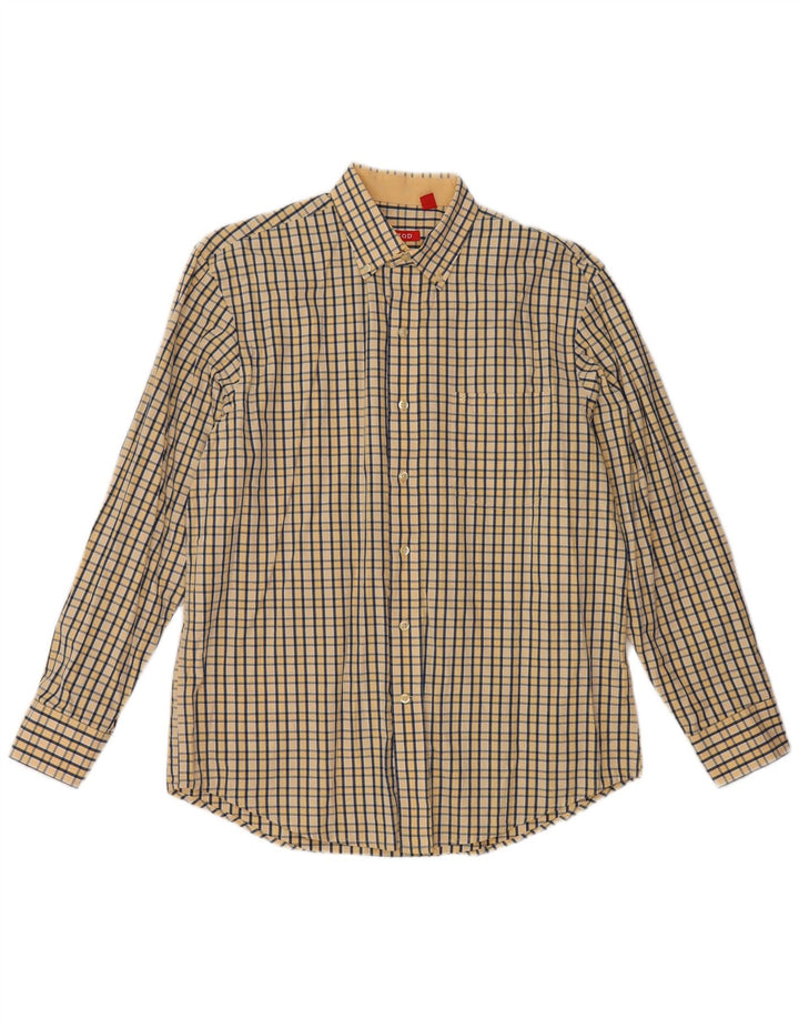 Camicia da uomo IZOD in cotone a quadretti giallo medio