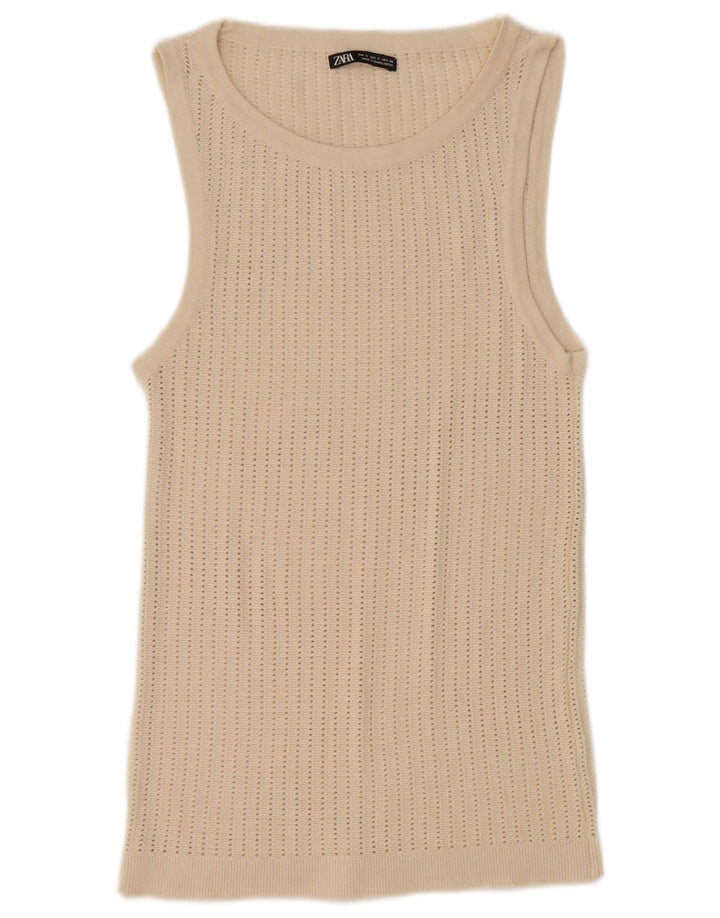 Canotta canotta da donna Zara UK 8 piccola Beige