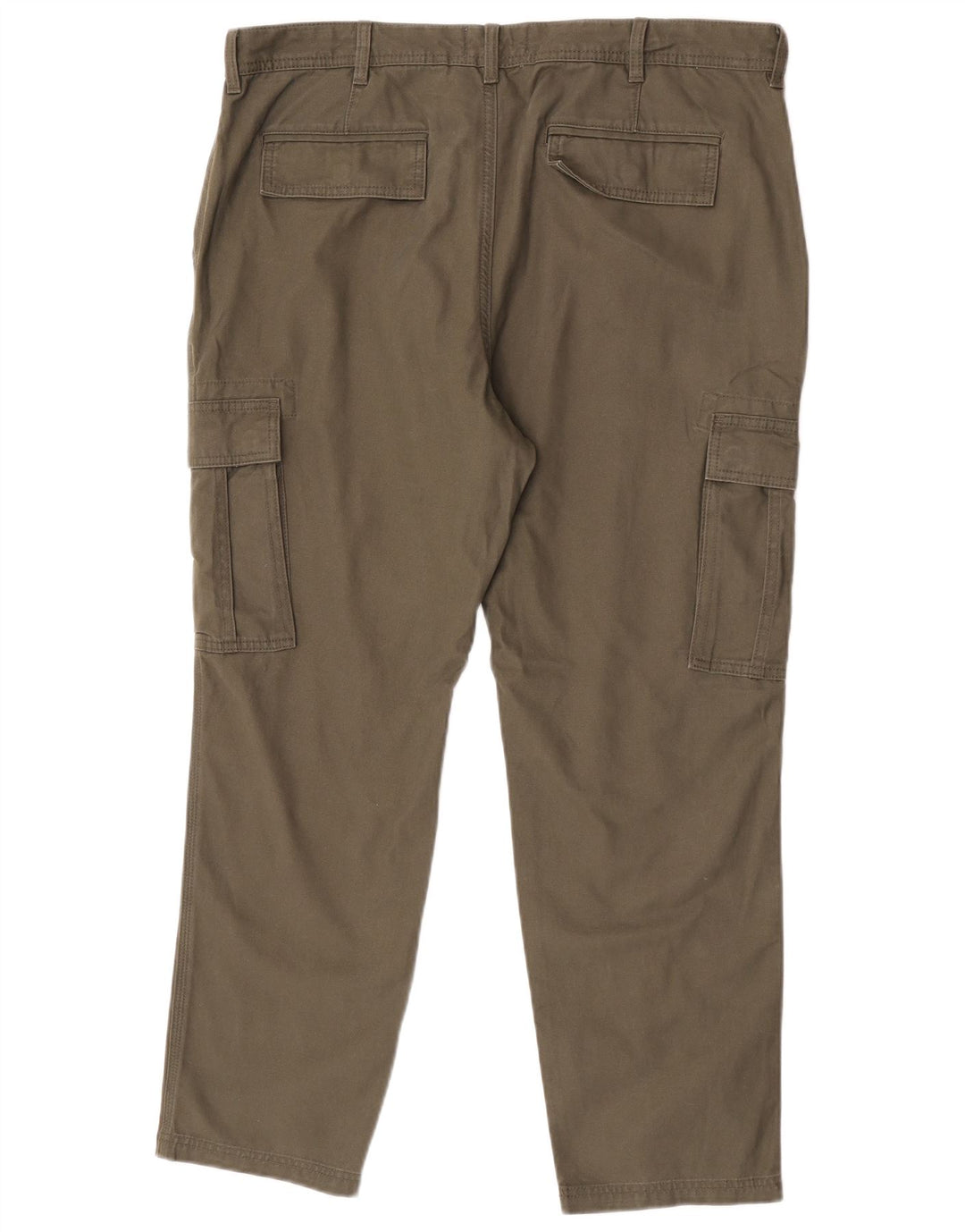 Pantaloni cargo dritti da uomo Marks & Spencer W38 L29 cotone kaki