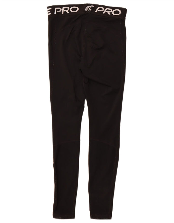 NIKE Womens Graphic Leggings UK 14 Medium Black