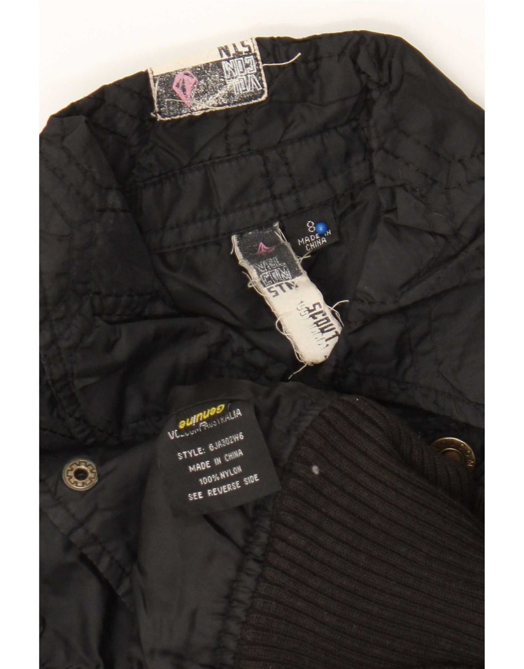 Giubbotto bomber da donna Volcom UK 8 piccolo nylon geometrico nero
