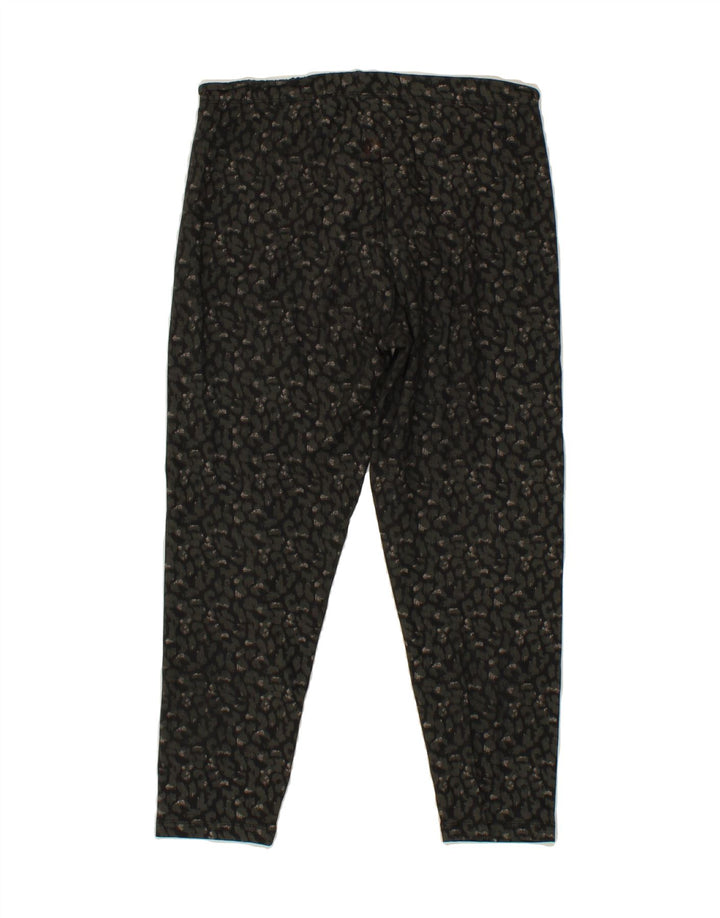 FAT FACE Womens Crop Leggings UK 12 Medium  Black Animal Print Vintage Fat Face and Second-Hand Fat Face from Messina Hembry 
