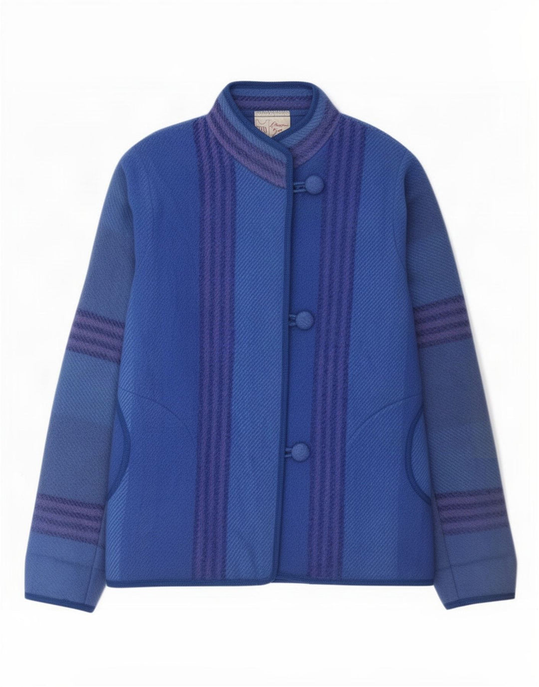 Giubbotto bomber da donna Riss Bjorke UK 14 grande lana a righe blu