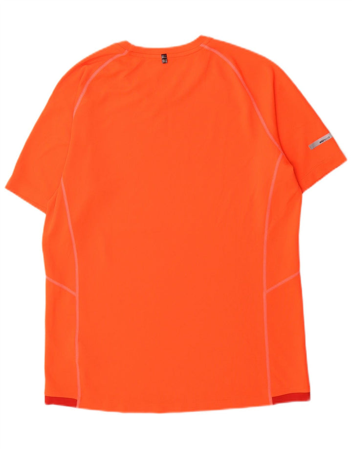 T-shirt Nike da uomo Dri Fit, top in poliestere color block arancione medio