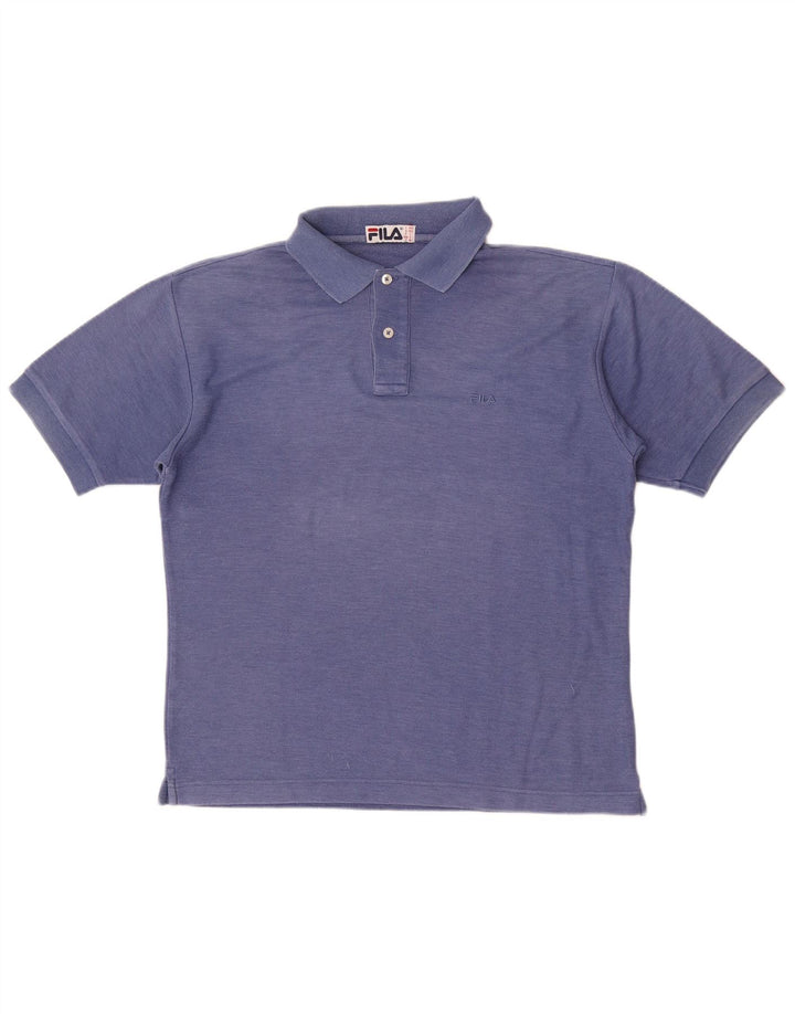 Polo da uomo Fila Small in cotone blu