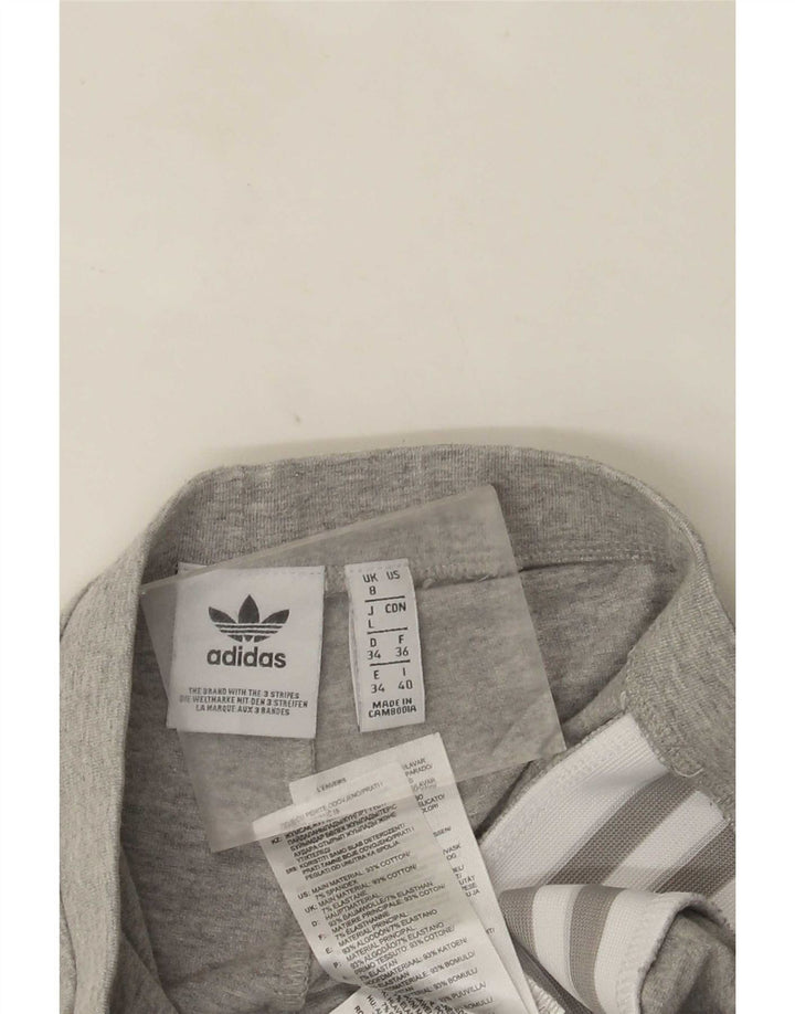 Leggings grafici da donna Adidas UK 8 piccolo cotone grigio