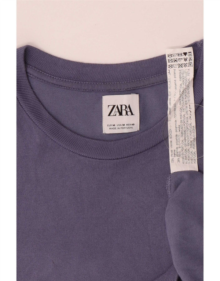 T-shirt Zara da uomo Top viola medio in viscosa