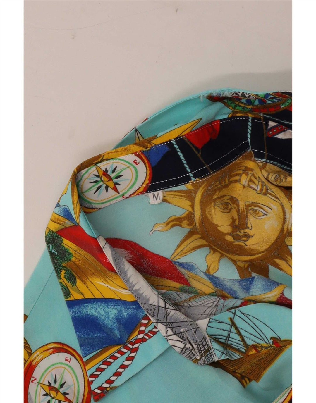 Camicia vintage da donna con motivo astratto UK 14 geometrica multicolore media