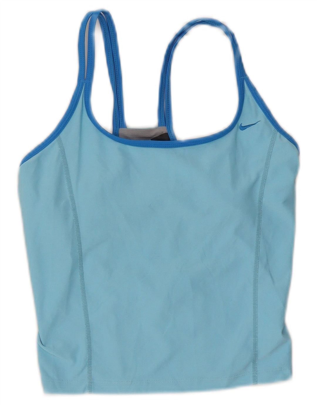 Canotta corta Nike Dri Fit da donna US 4/6 Small Blu Colourblock in poliestere