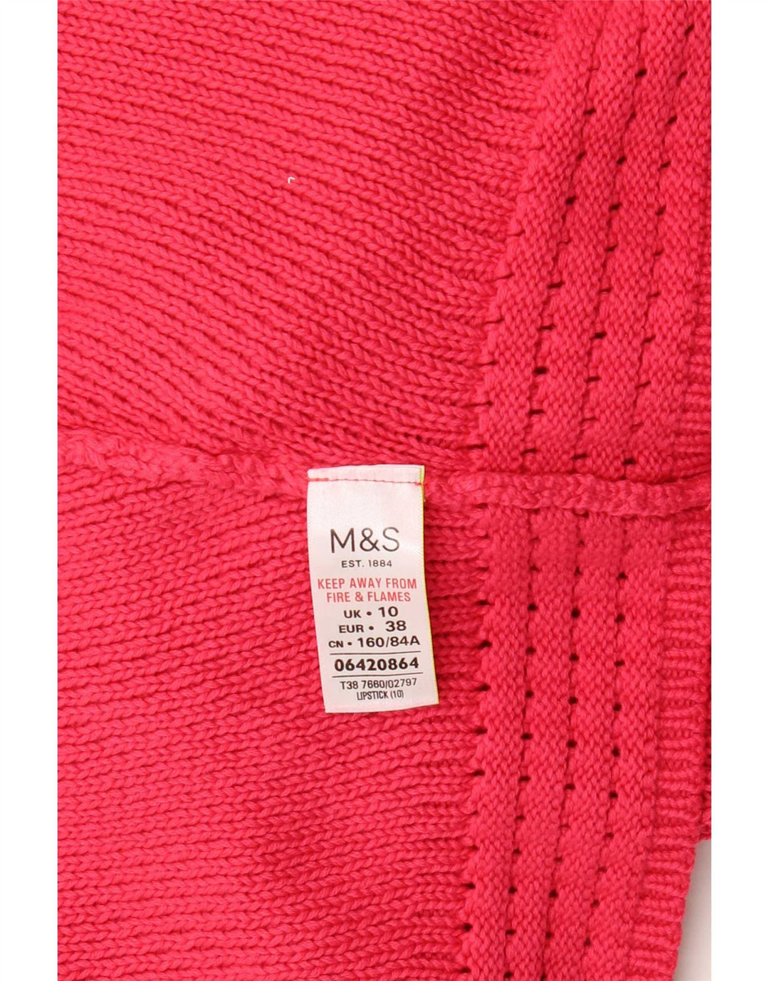 Maglione maglione girocollo da donna Marks & Spencer UK 10 piccolo rosa