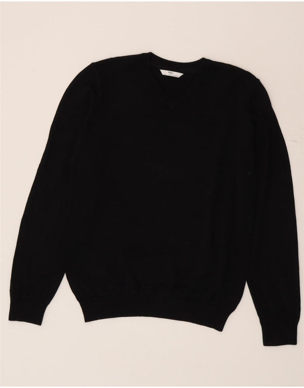 Maglione Marks & Spencer per ragazzi con scollo a V 12-13 anni in cotone nero