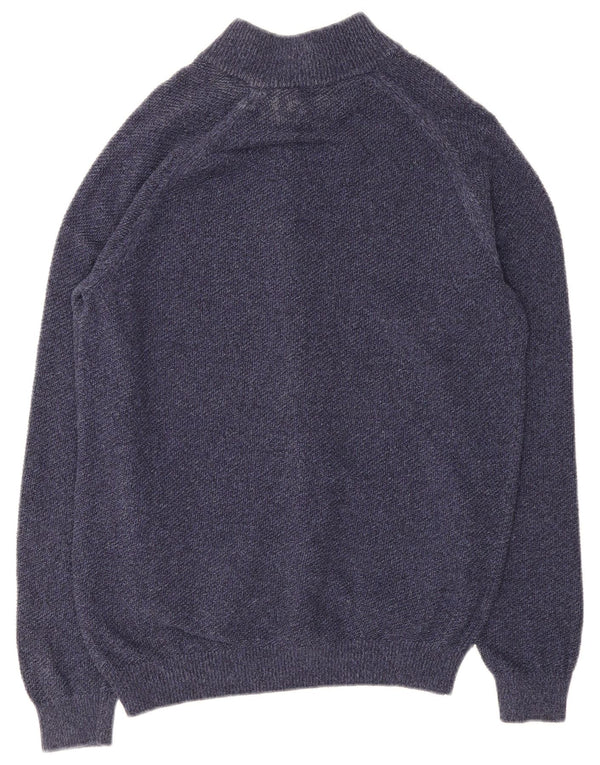 Maglione cardigan da uomo Massimo Dutti grande cotone blu navy