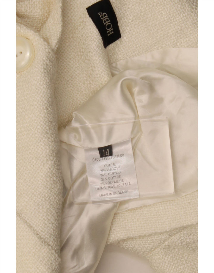 Giacca blazer da donna con maniche a 3/4 Hobbs UK 14 viscosa bianco sporco medio