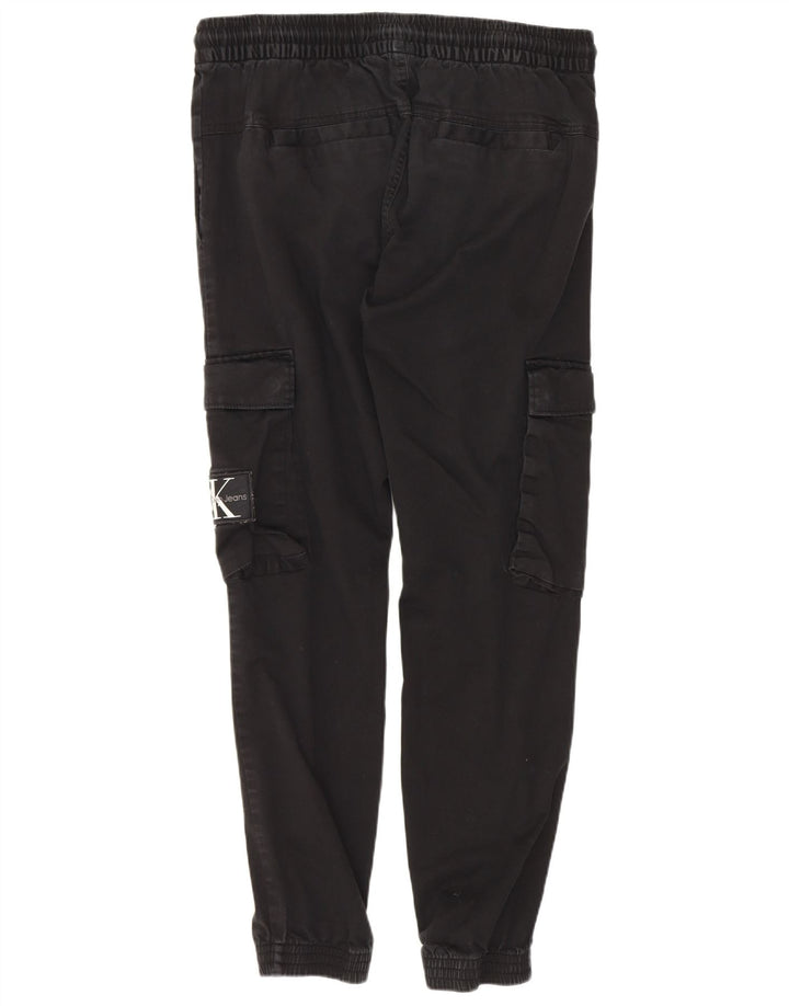 Pantaloni cargo da donna Calvin Klein Joggers medi W30 L28 cotone nero