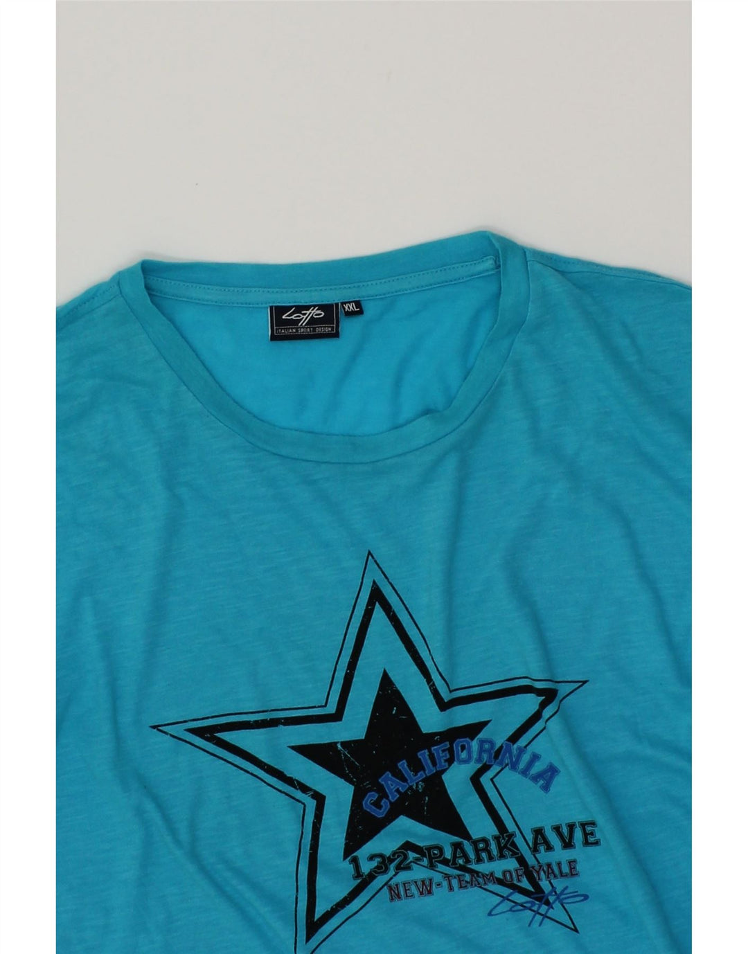 LOTTO Mens Graphic T-Shirt Top 2XL Blue Cotton Vintage Lotto and Second-Hand Lotto from Messina Hembry 