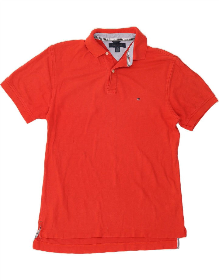 TOMMY HILFIGER Mens Polo Shirt Medium Red Cotton Vintage Tommy Hilfiger and Second-Hand Tommy Hilfiger from Messina Hembry 