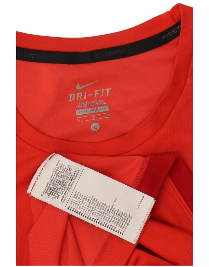 NIKE T-shirt da uomo Dri Fit Top grande rosso in poliestere