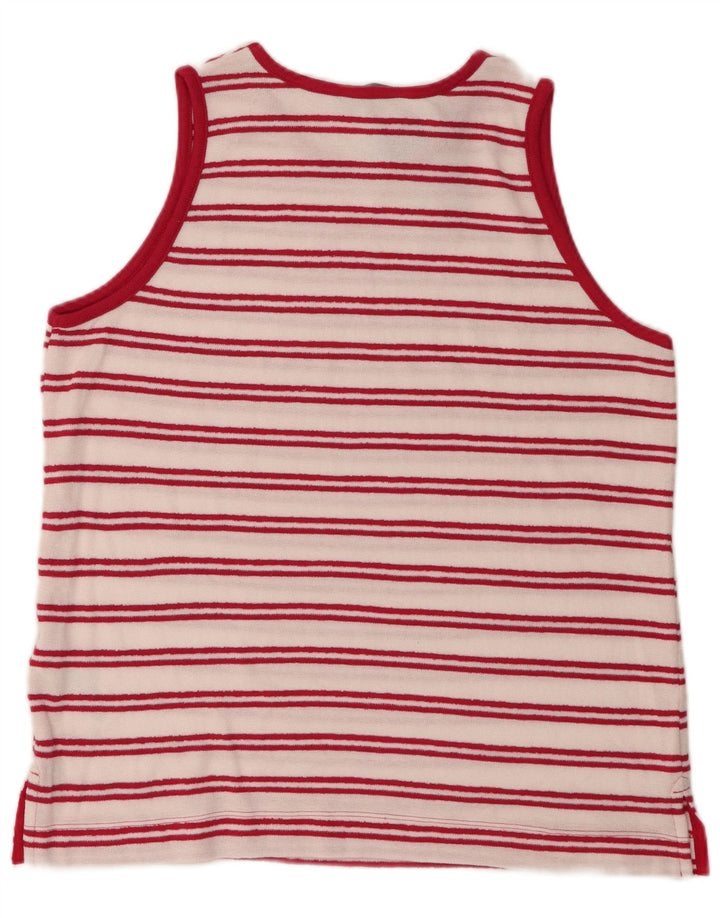 Canotta da donna Marks & Spencer UK 14 grande cotone a righe bianche