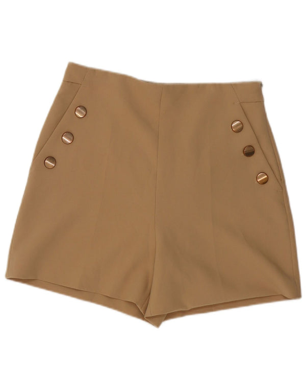 Pantaloncini casual a vita alta da donna Zara medi W28 poliestere beige