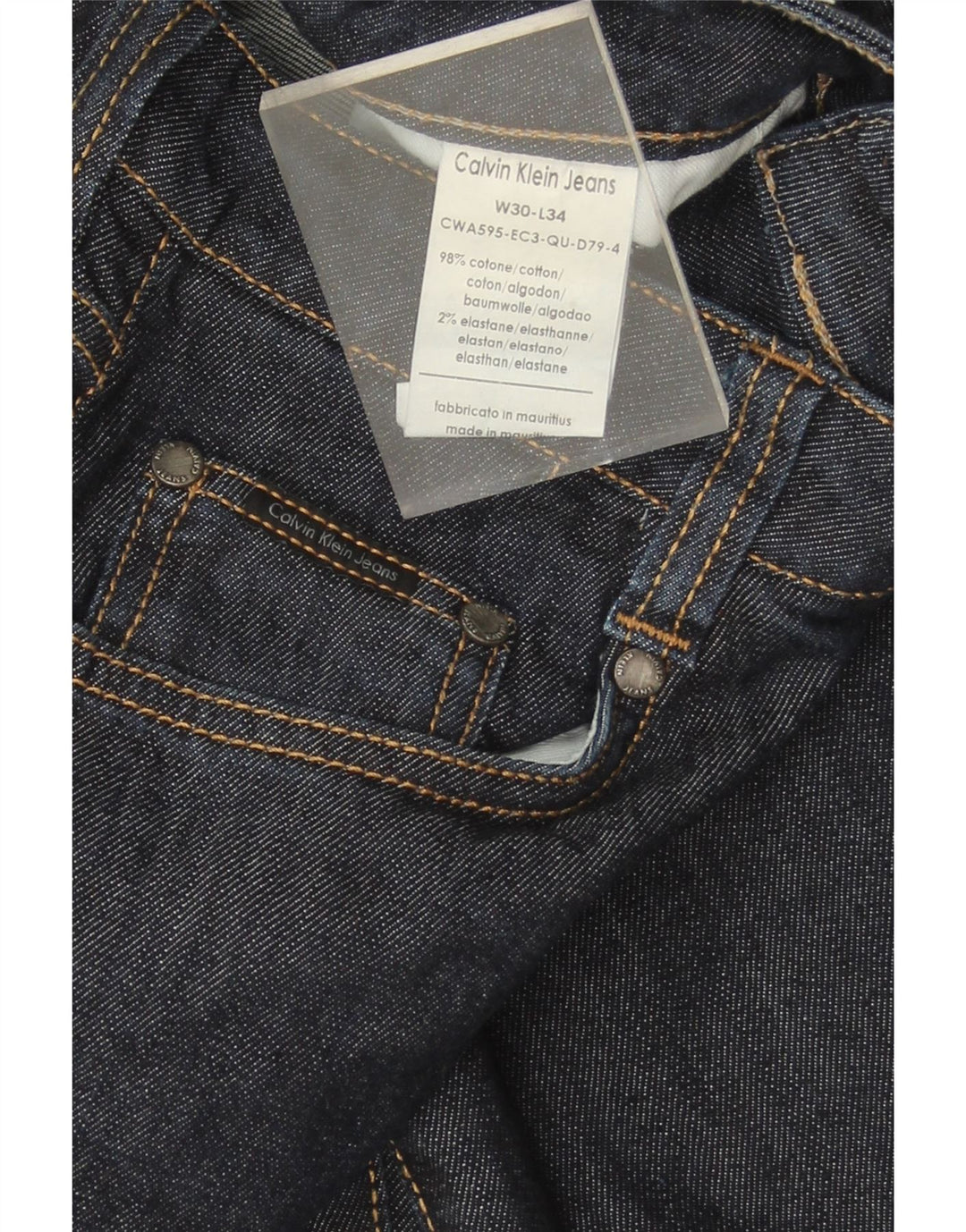 CALVIN KLEIN Womens Straight Jeans W30 L31 Navy Blue Cotton Vintage Calvin Klein and Second-Hand Calvin Klein from Messina Hembry 