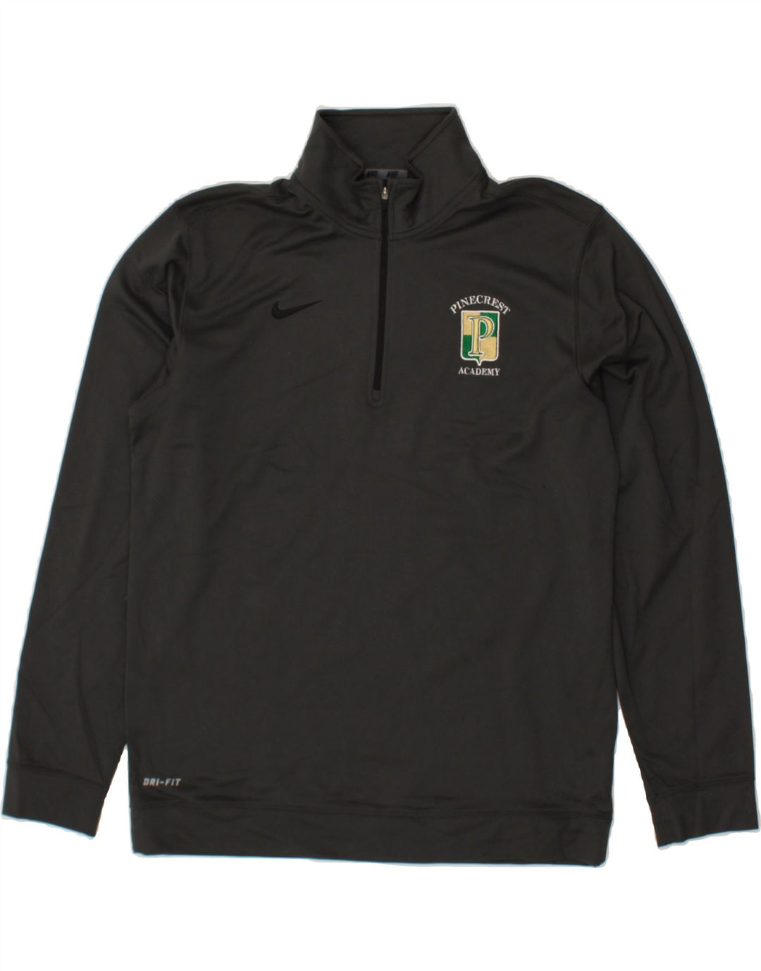 NIKE Mens Dri Fit Zip Neck Sweatshirt Jumper Medium Grey Polyester Vintage Nike and Second-Hand Nike from Messina Hembry 