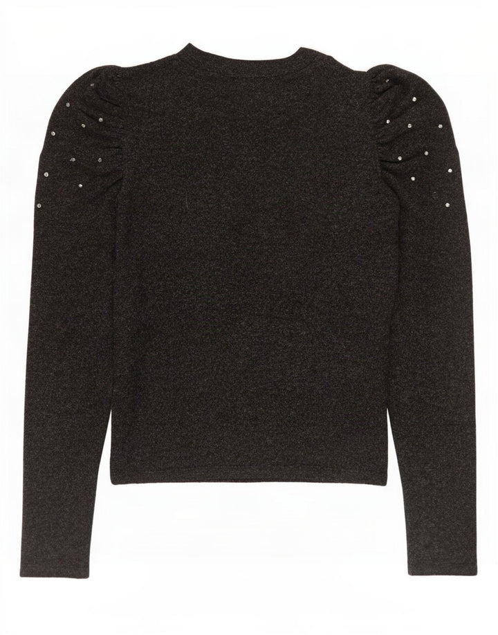Top Zara da donna a maniche lunghe UK 10 piccolo grigio