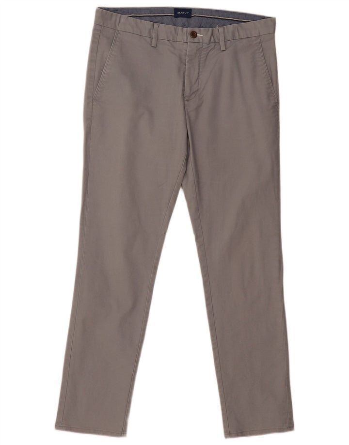 GANT Pantaloni chino slim Hallden da uomo W32 L30 in cotone grigio