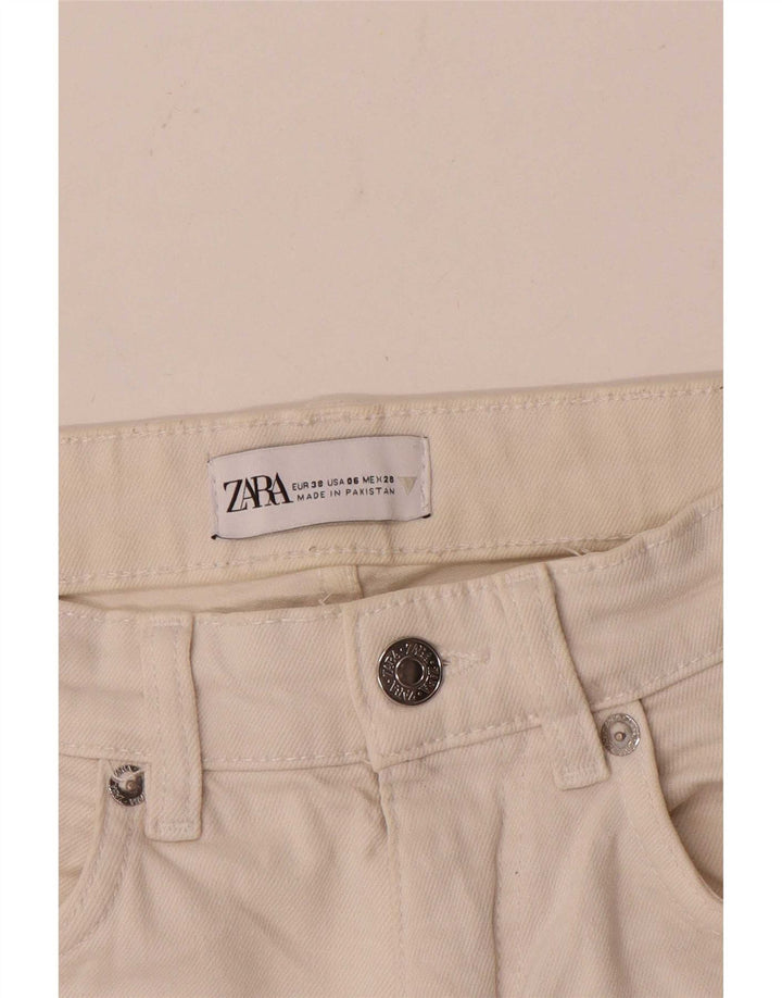 Jeans corti da donna Zara EU 38 piccoli W28 L25 bianchi
