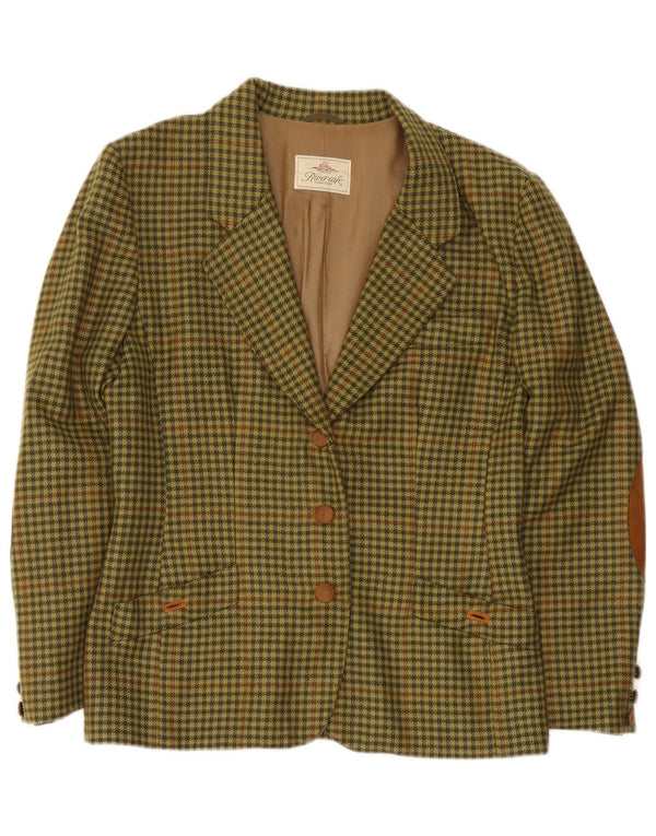 Giacca blazer vintage da uomo a 3 bottoni IT 44 pied de poule verde medio