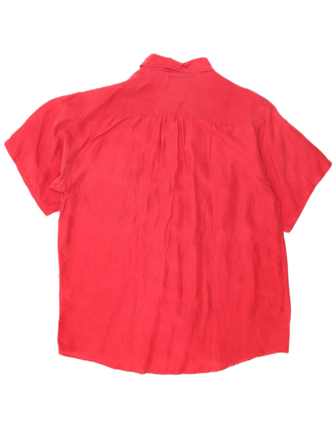Camicia vintage da uomo a maniche corte in seta rossa media