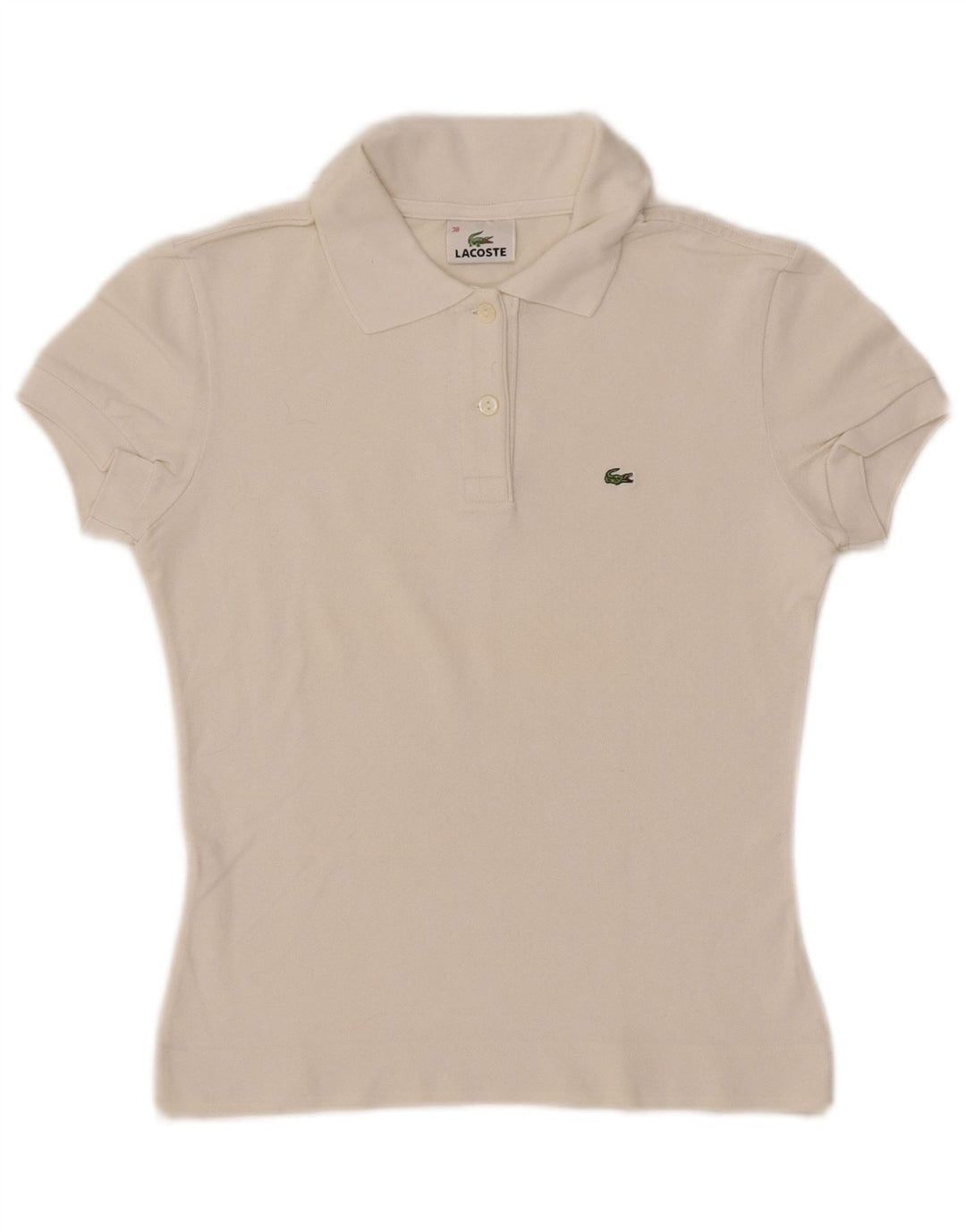 Polo da donna LACOSTE taglia 38 cotone bianco medio