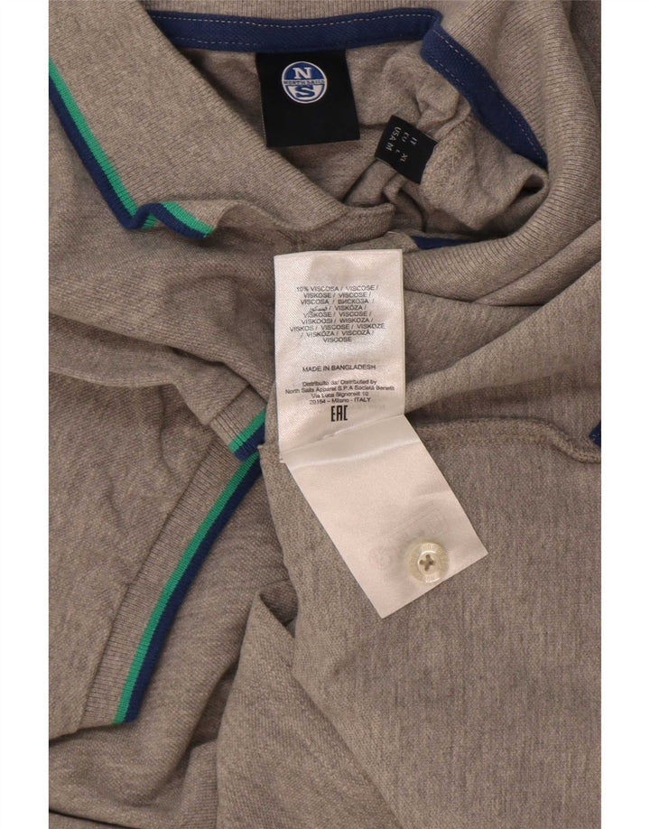 Polo North Sails da uomo in viscosa rigata grigio medio