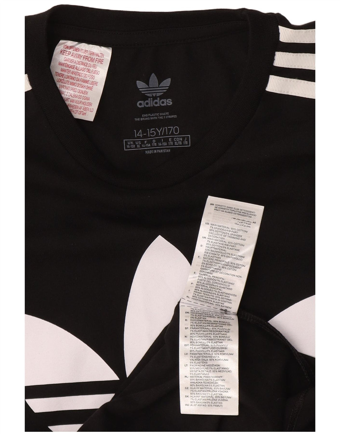 Abito T-shirt con grafica ADIDAS per ragazze 14-15 anni in cotone nero