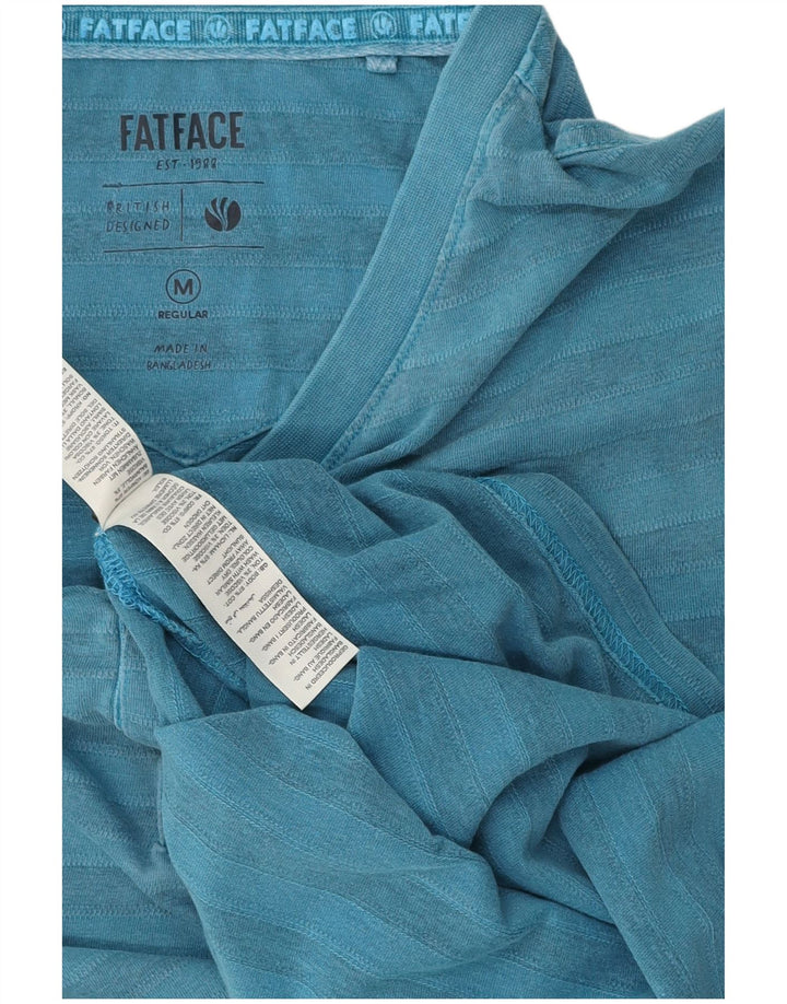 T-shirt da uomo Fat Face Top in cotone a righe blu medio