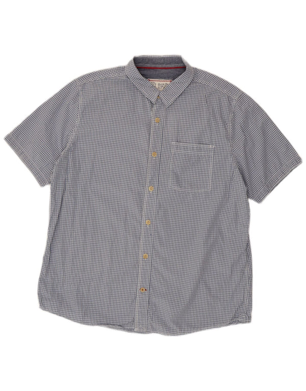 Camicia a maniche corte da uomo Fat Face XL in cotone a quadretti blu